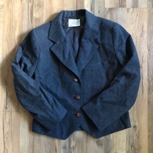 Vintage Miss Pendleton Cropped Blazer | Made in the USA, Virgin Wool